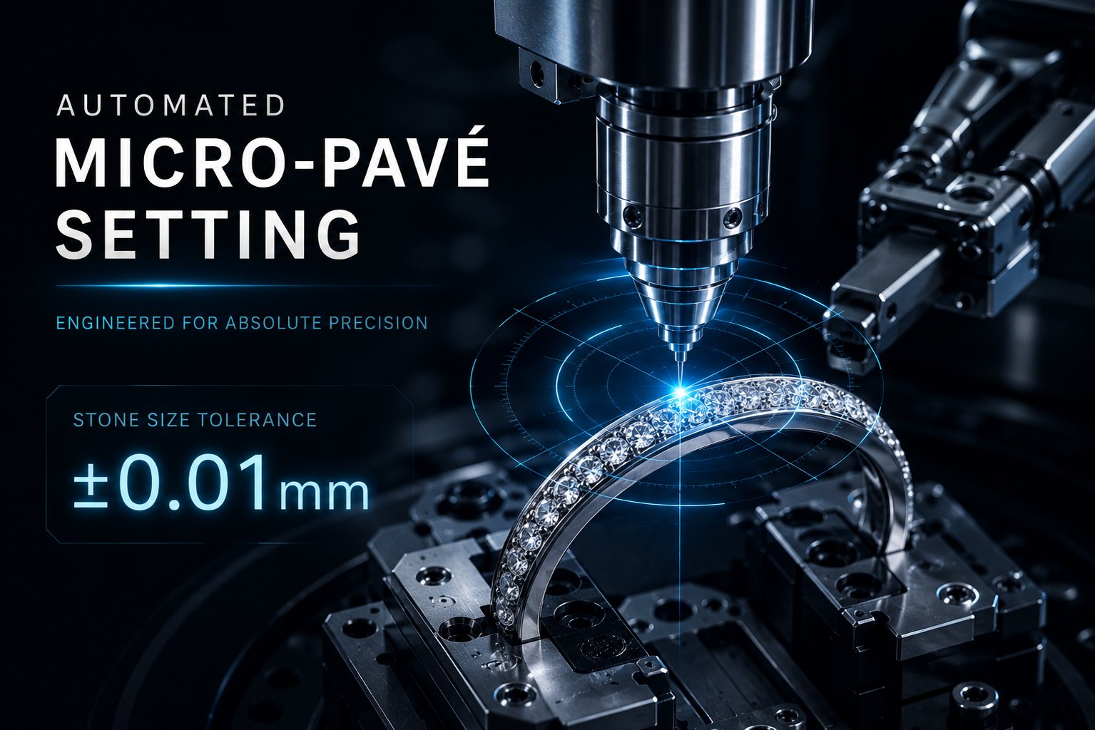 CZDIA 5A grade calibrated cubic zirconia used in automated micro-pave production lines