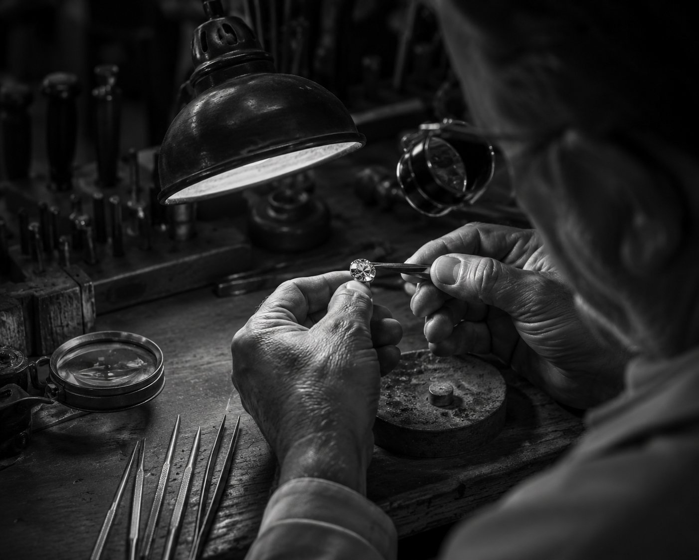 CZDIA traditional heritage jewelry craftsman workbench and loose stones origin story