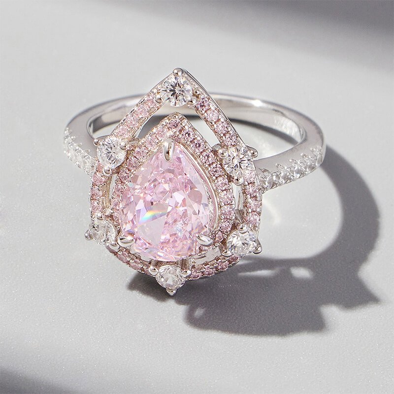 Home-set pear crushed ice cut pink cubic zirconia engagement ring o 1hfgaaa7fs1p32l2kq13m1fru44