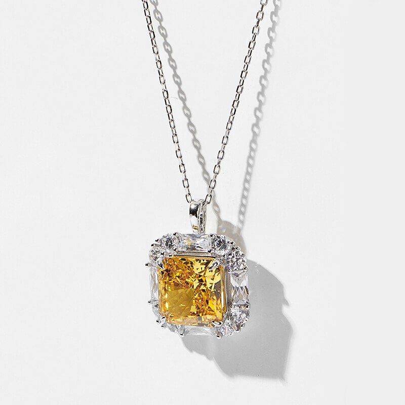 Cushion shape crushed ice cut yellow cubic zirconia pendant necklace o 1hfglcj9e1ksq1hng1bb31tir1a21cc